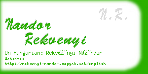 nandor rekvenyi business card